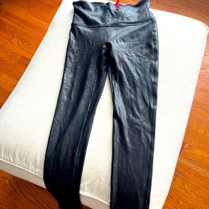Spanx black faux leather pants